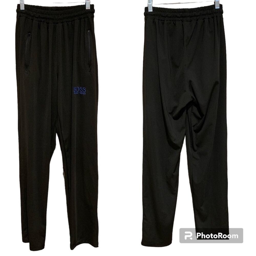 BOSS Hugo Boss Y2K Sporty Black Relaxed Pull-On Track Pants Size M Athleisure